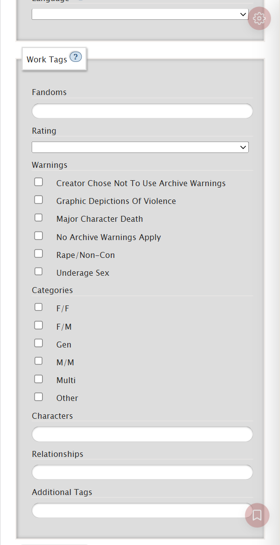 AO3 Work Tags filter area